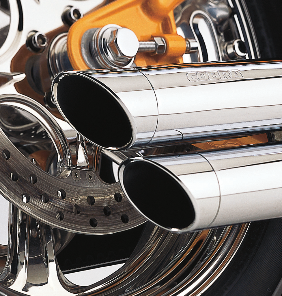 COBRA SPEEDSTER SLASHDOWN EXHAUST FOR HARLEY-DAVIDSON 1995 - 2000 Chrome Speedster Slashdown Exhaust System