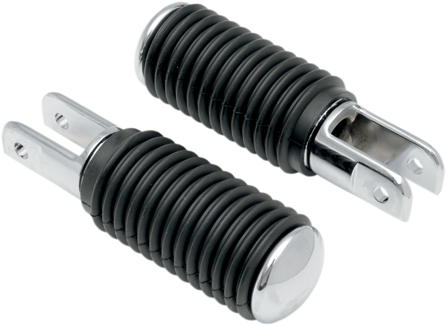 DRAG SPECIALTIES CHROME FOOTPEGS WITH RUBBER SLEEVES 5/8 MT PEGS RUB W/CHR END