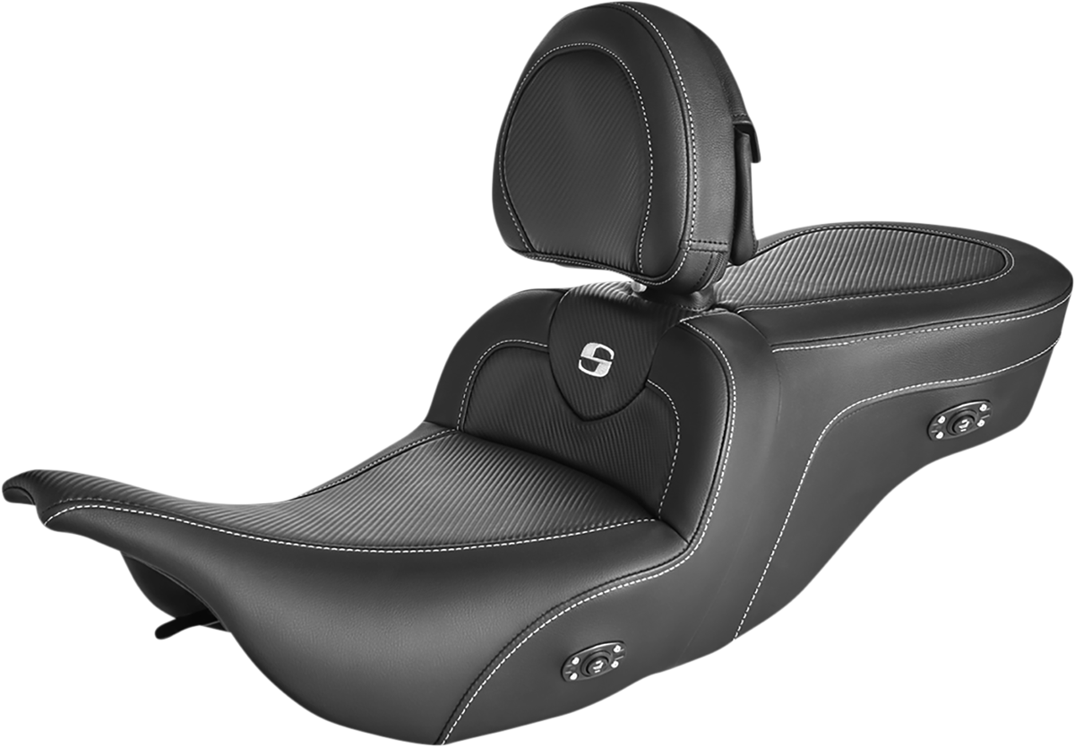 Heated Road Sofa CF Seat For Harley Davidson