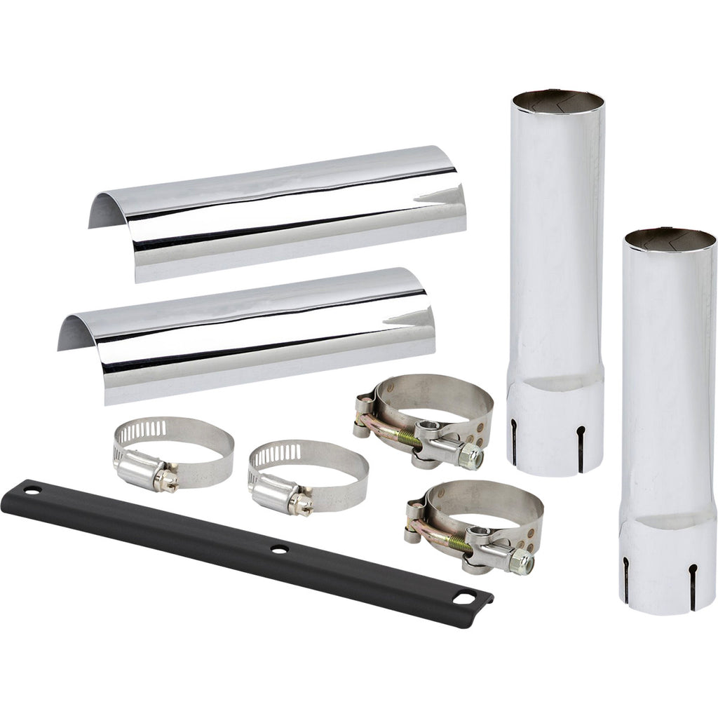 Exhaust And Heat Shield Extension Kit For Down-N-Out Saddlebags For Harley Davidson