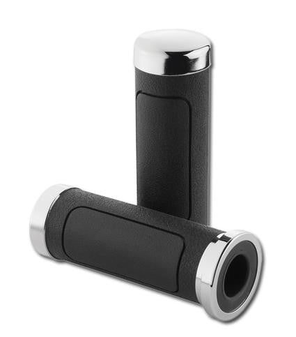 Puños Acolchados Vintage Para Harley-Davidson® Cromados 1" Handlebar Grips