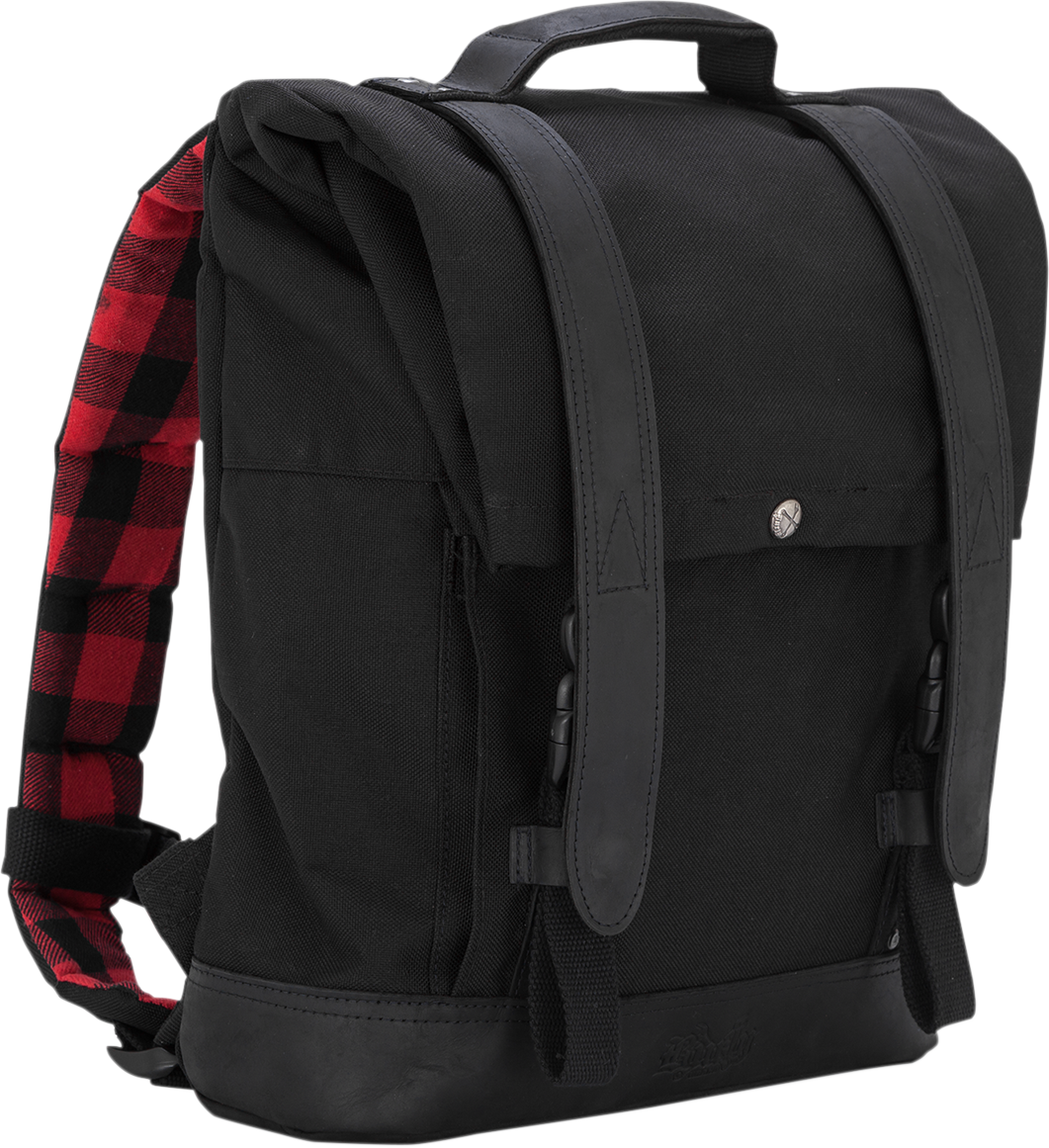 BURLY BRAND ROLL TOP BACKPACKS BACKPACK BLACK CORDURA