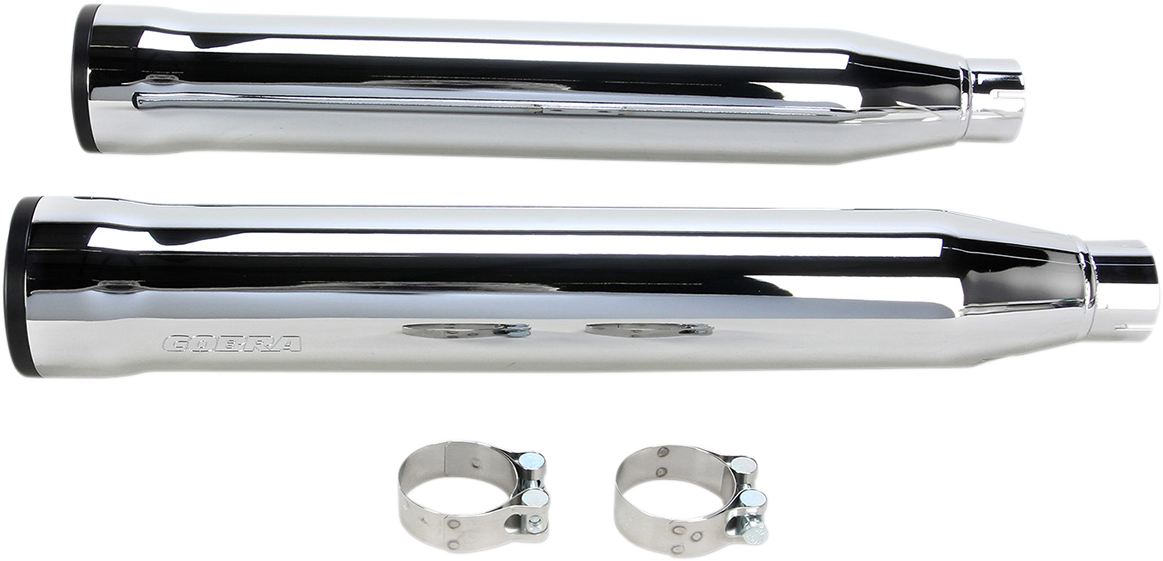 COBRA 3" SLIP-ON MUFFLERS WITH RACE-PRO TIPS FOR HARLEY-DAVIDSON 2009 - 2017 Chrome/Black 3" Race Pro Tip Slip-On Mufflers