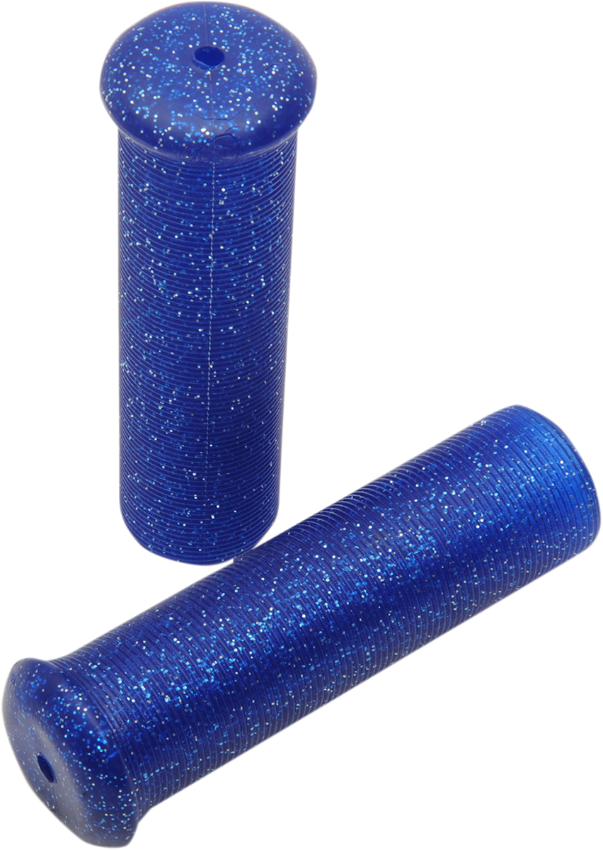 EMGO STAR FIRE FLAKE GRIPS GRIP RETRO METAL 7/8 BLU