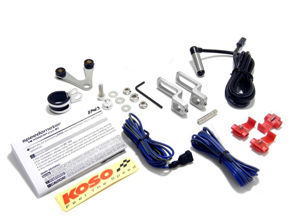 Universeller runder 64-mm-Koso Cafe Racer-Tachometer in Schwarz