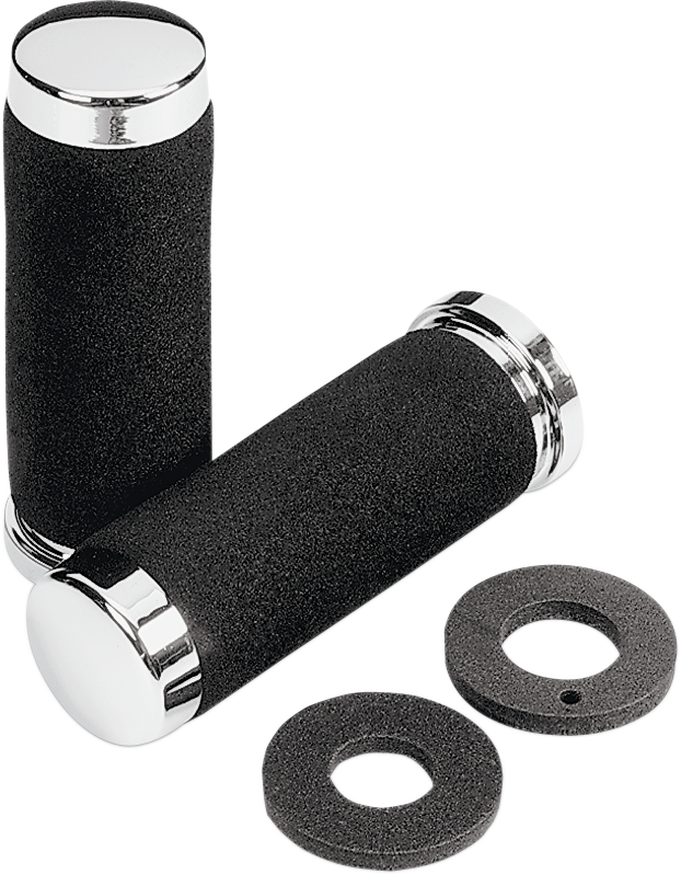 PARTS UNLIMITED CRUISER GRIPS CHROME FOAM 7/8" 140MM