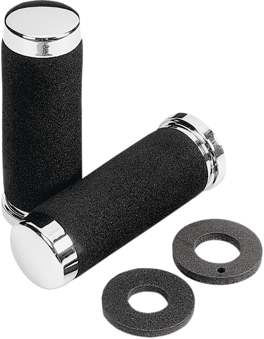 PARTS UNLIMITED CRUISER GRIPS CHROME FOAM 7/8" 140MM