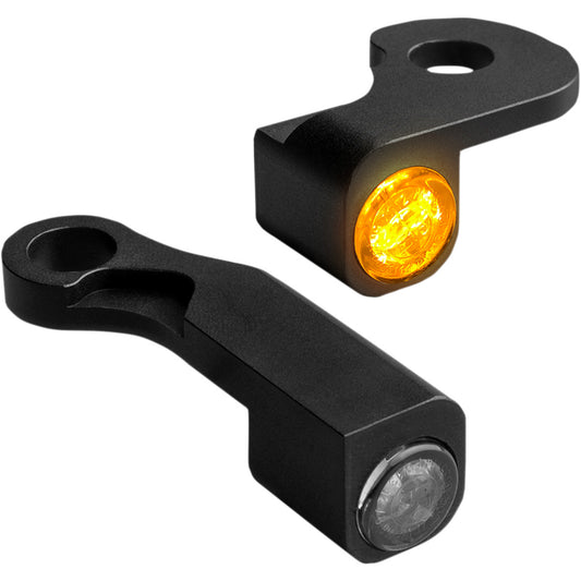 Heinz Bikes HBTSNFL18 Nano Series Handlebar Turn Signals Black For Harley-Davidson Softail M8