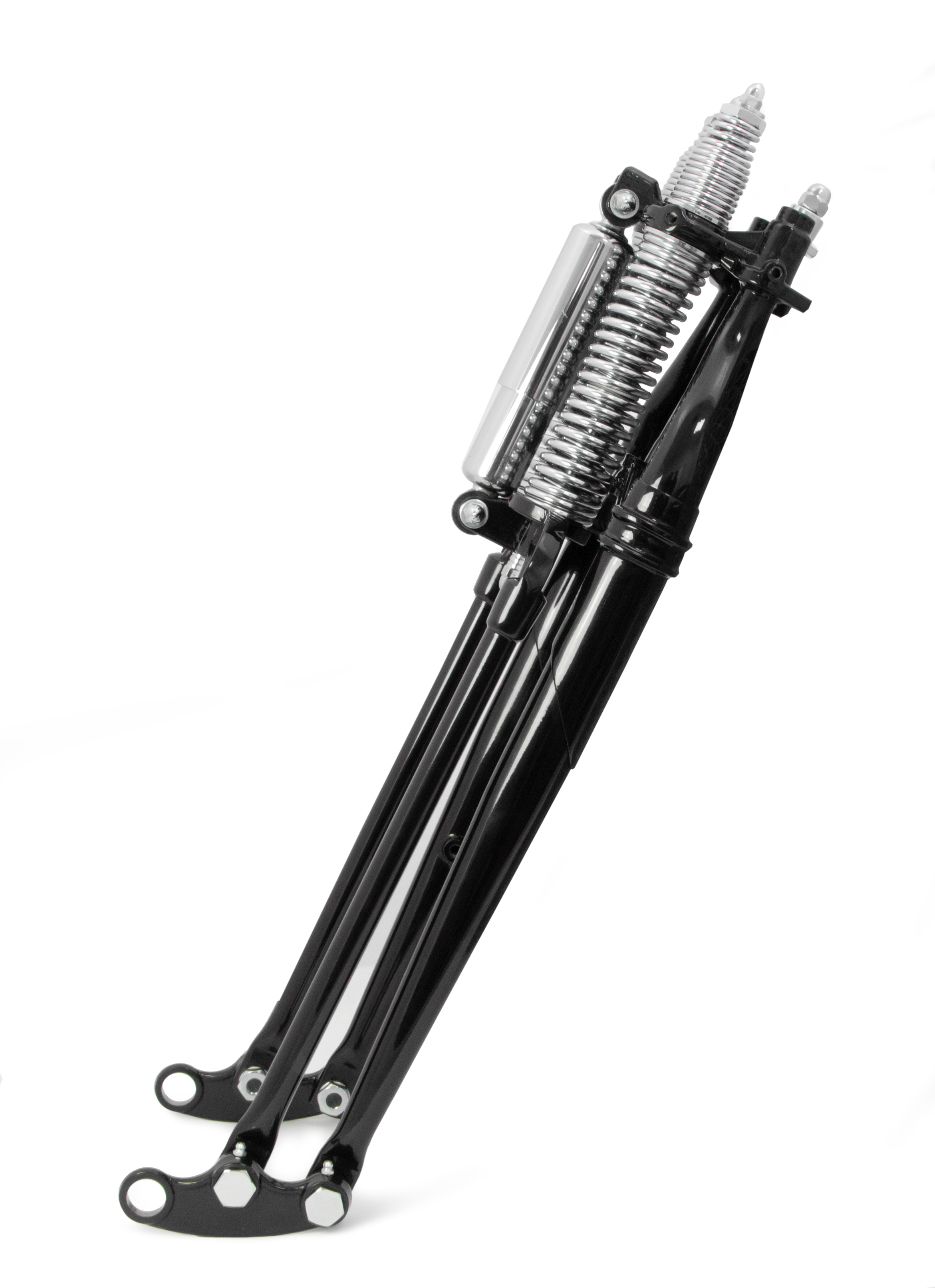 Springergabeln für Harley Davidson, schwarzer Körper/Chromfedern