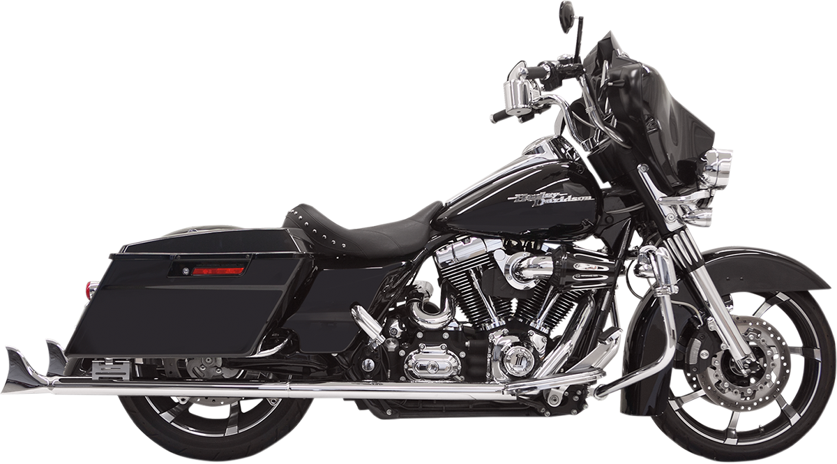 BASSANI XHAUST 21/4" FISHTAIL SLIP-ON MUFFLERS FOR HARLEY-DAVIDSON 1995 - 2013 Chrome 2 1/4" Fishtail Slip-On Mufflers