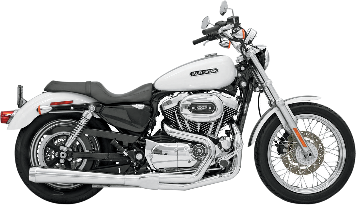 BASSANI XHAUST ROAD RAGE 2-INTO-1 SYSTEMS FOR HARLEY-DAVIDSON 2007 - 2013 Chrome Long Road Rage 2-Into-1 Exhaust System