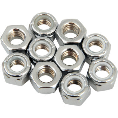 CHROME NYLON INSERT NUT ASSORTMENT FOR HARLEY-DAVIDSON