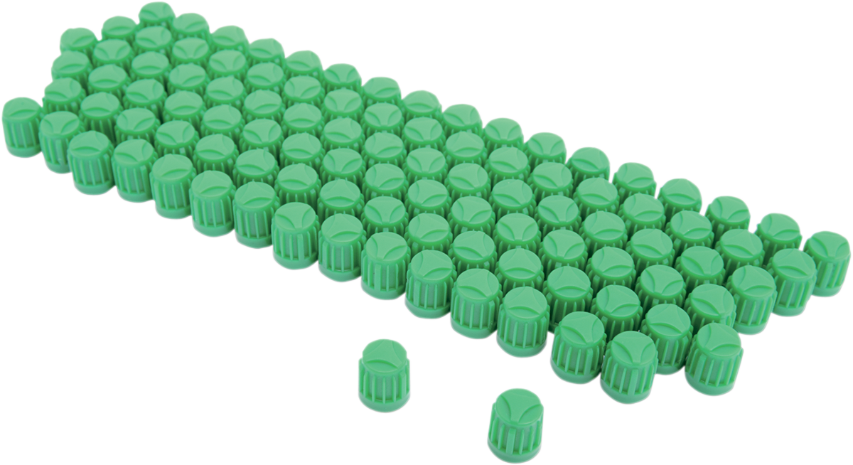 K&L SUPPLY VALVE STEM KIT CAP VALVE STEM GREEN 100P