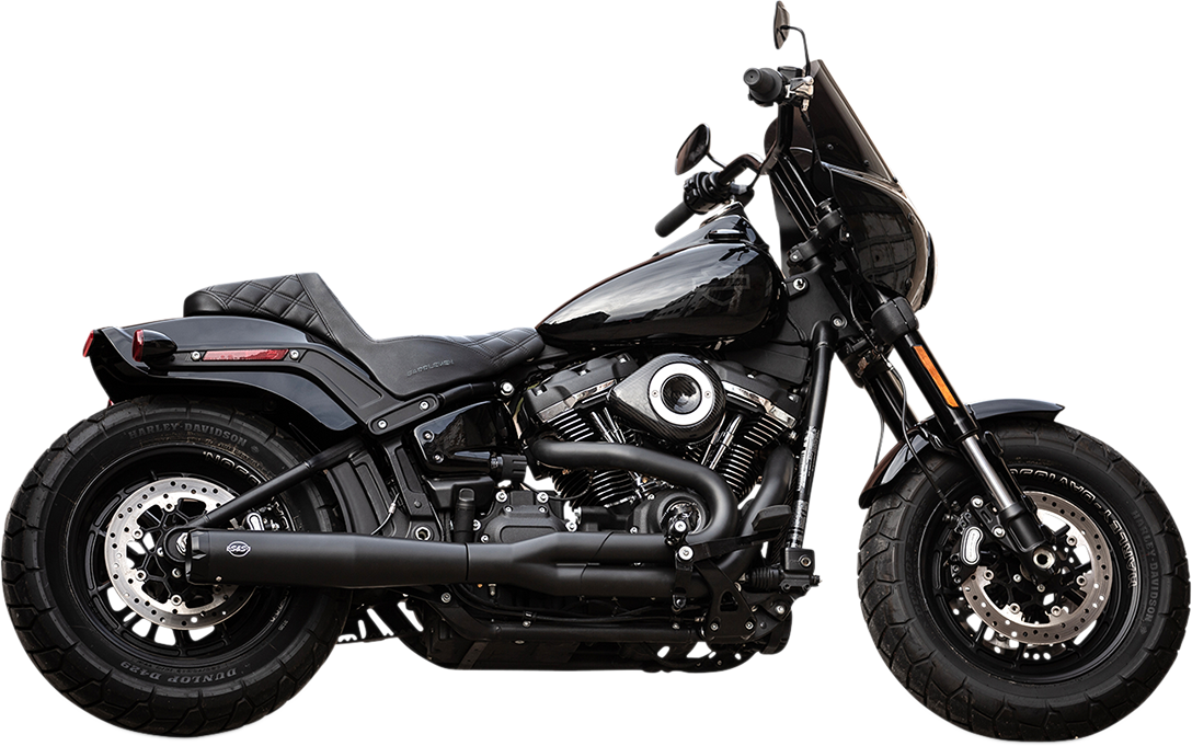 S&S CYCLE SUPERSTREET 2-INTO-1 EXHAUST SYSTEMS FOR HARLEY-DAVIDSON 2018 - 2019 EXH 2-1 BL/BL RC 18-19 ST