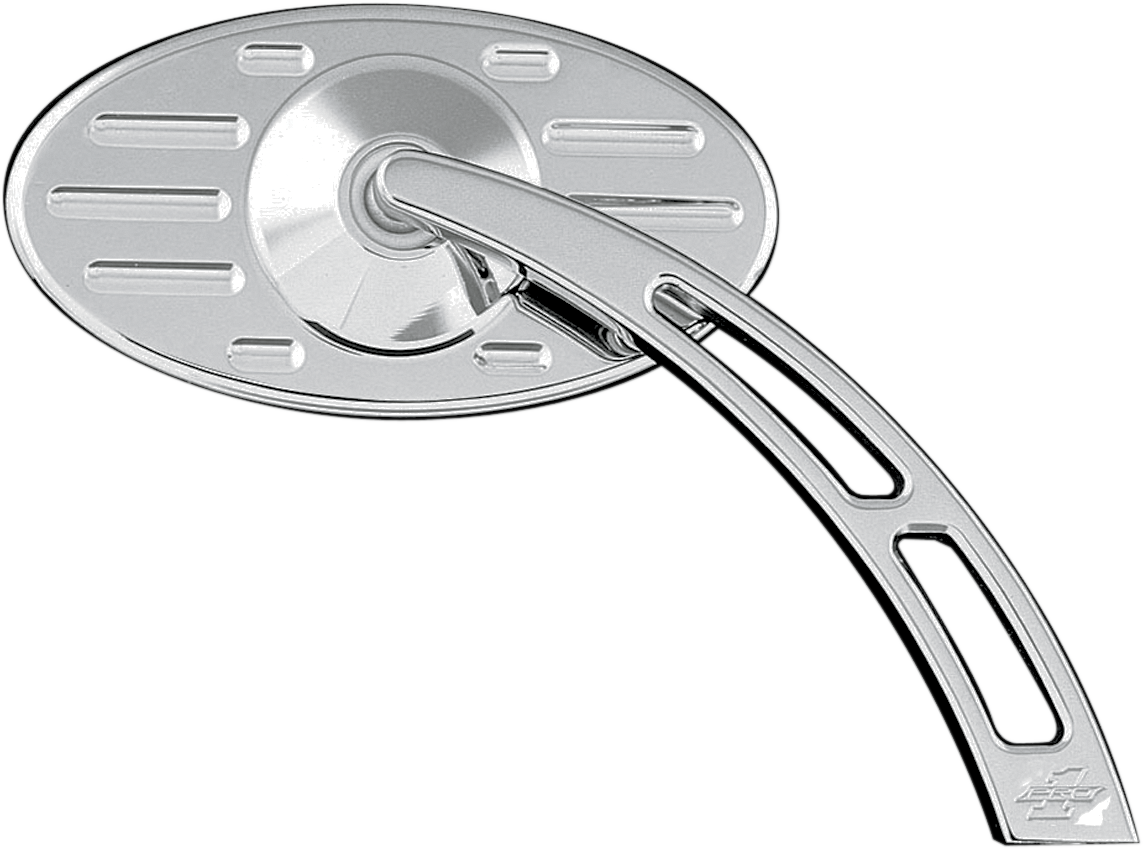 PRO-ONE PERF.MFG. CHROME BILLET ALUMINUM MIRRORS WITH CLEAR GLASS PRO-ST MIROR C/O OVAL RH