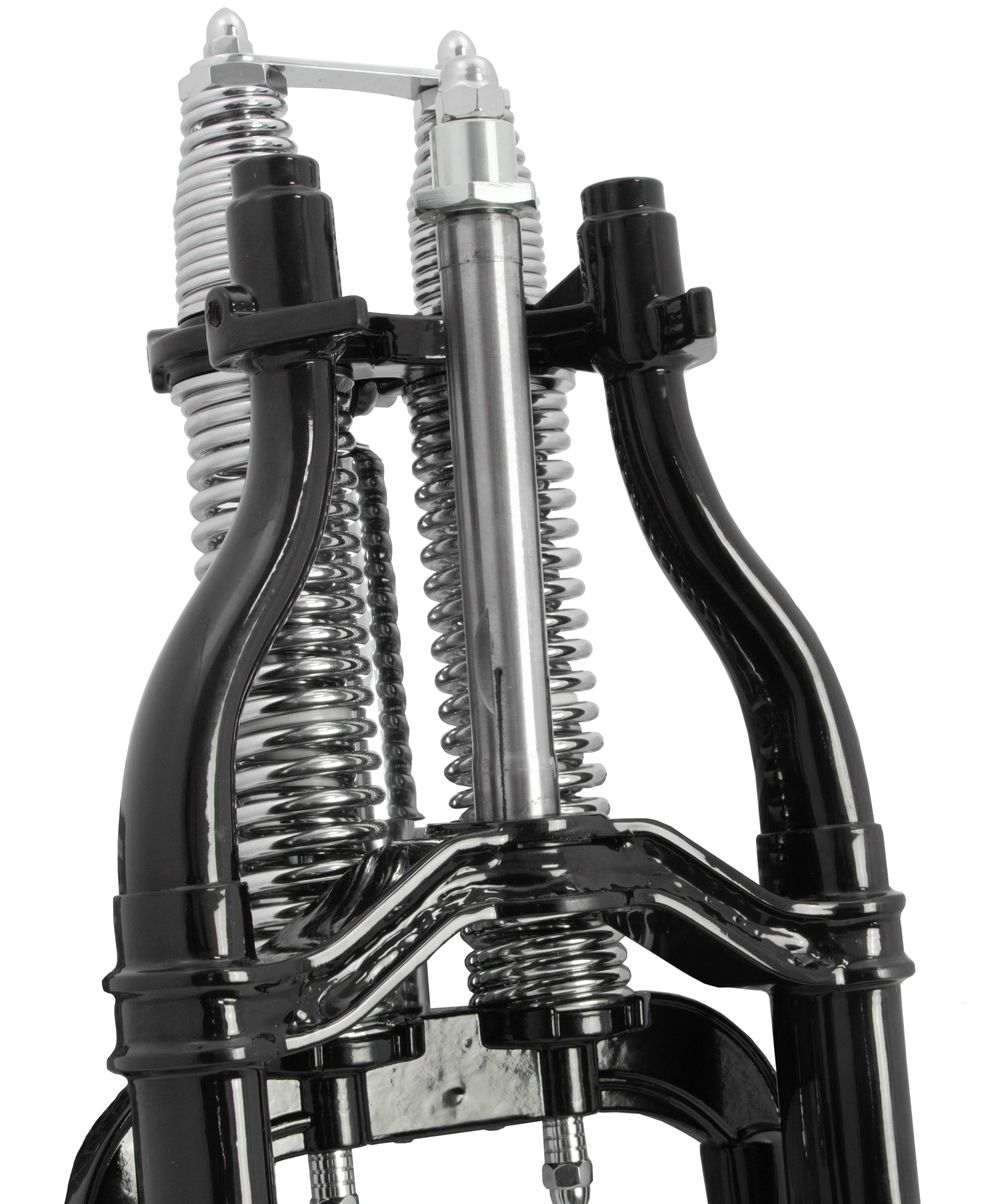 Springergabeln für Harley Davidson, schwarzer Körper/Chromfedern