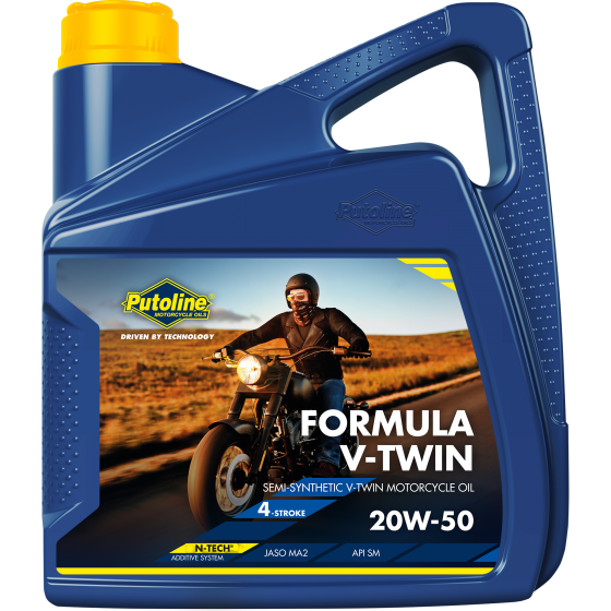 Aceite Motor 20W50 Semi-Sintetico Para Harley-Davidson Putoline Formula V-Twin 4L 62600038A 62600041 62600042 62600043A
