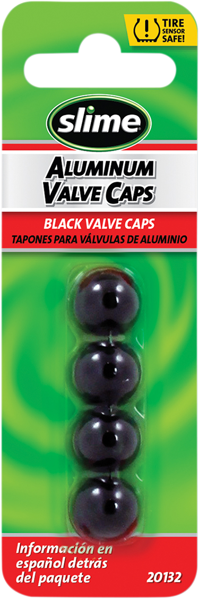 SLIME VALVE STEM CAPS CAPS VALVE STEM BLACK 4PK