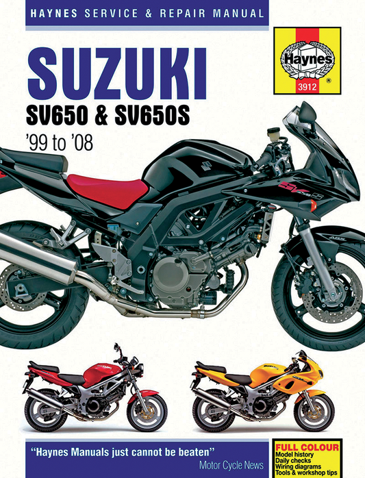 HAYNES MOTORCYCLE REPAIR MANUALS MANUAL SUZ SV650