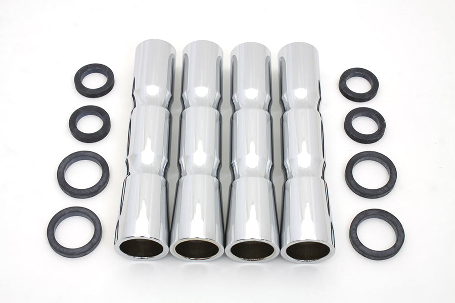 Chrom geripptes Billet-Unteres Stößelstangenabdeckungsset für Harley-Davidson 1948-1984