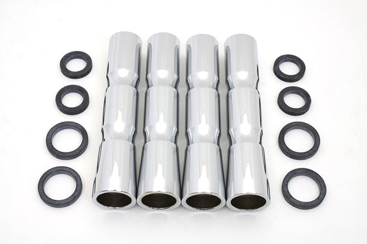 Chrom gerippter Billet niedriger Pushrod-Abdeckung Set für Harley-Davidson 1948-1984