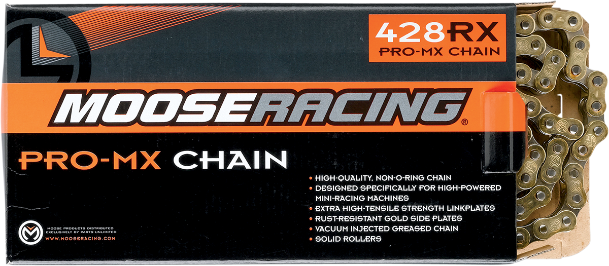 MOOSE RACING HARD-PARTS 428 RXP PRO-MX CHAIN MSE 428 RXP CHN 114 GLD