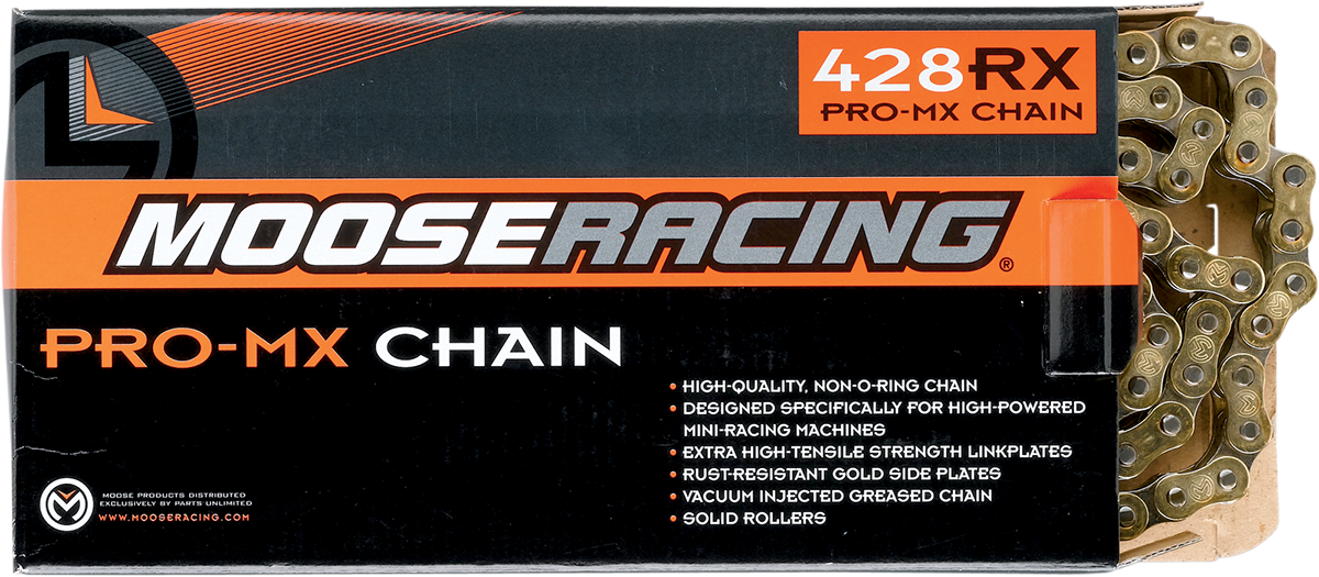 MOOSE RACING HARD-PARTS 428 RXP PRO-MX CHAIN MSE 428 RXP CHN 100 GLDPL