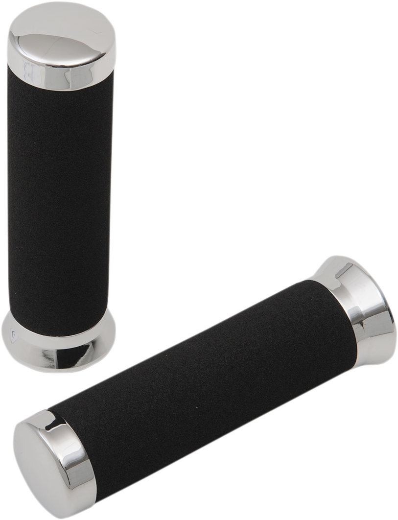 PARTS UNLIMITED CRUISER GRIPS CHROME FOAM 1" 150MM