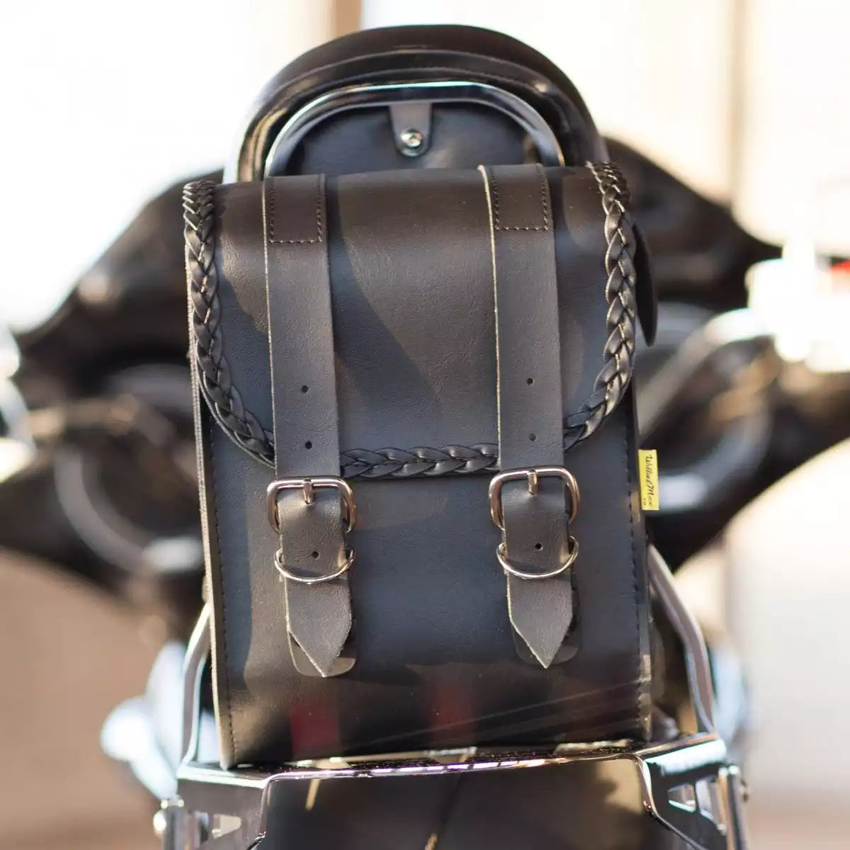 Willie And Max SBB481 Universal Braided Sissy Bar Bag Black