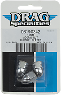DRAG SPECIALTIES "CHROME WARE" ACORN NUTS ACORN 10 MM (3)
