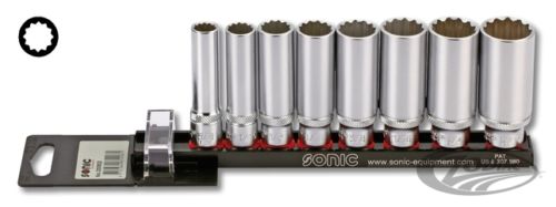 Juego Llaves Vaso Largo 12 Caras En Pulgadas 3/8" Socket Set Deep SAE