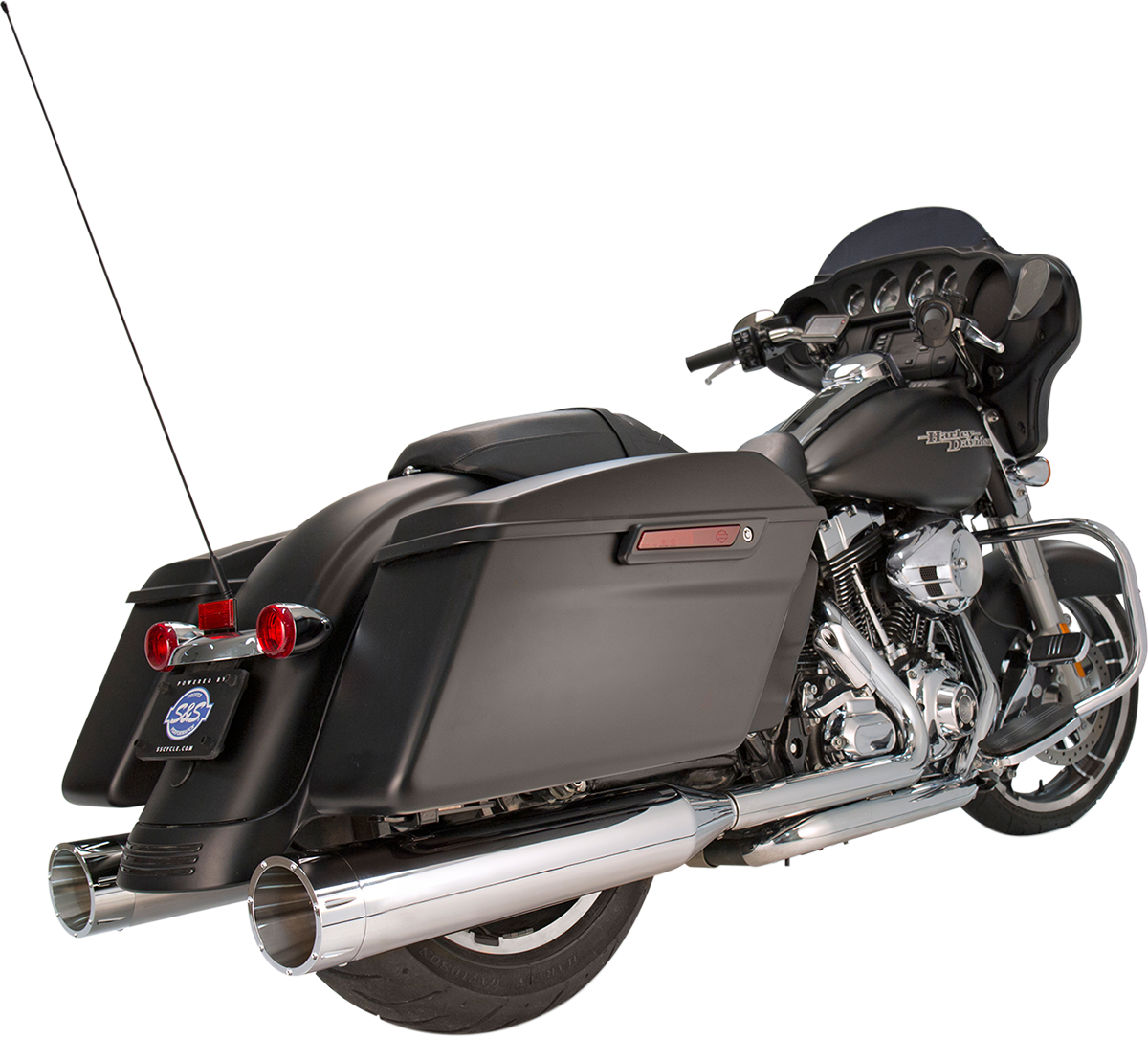 S&S CYCLE 41/2" MK45 PERFORMANCE MUFFLERS FOR HARLEY-DAVIDSON 1995 - 2013 Chrome/Chrome Tracer Mk45 Slip-On Mufflers