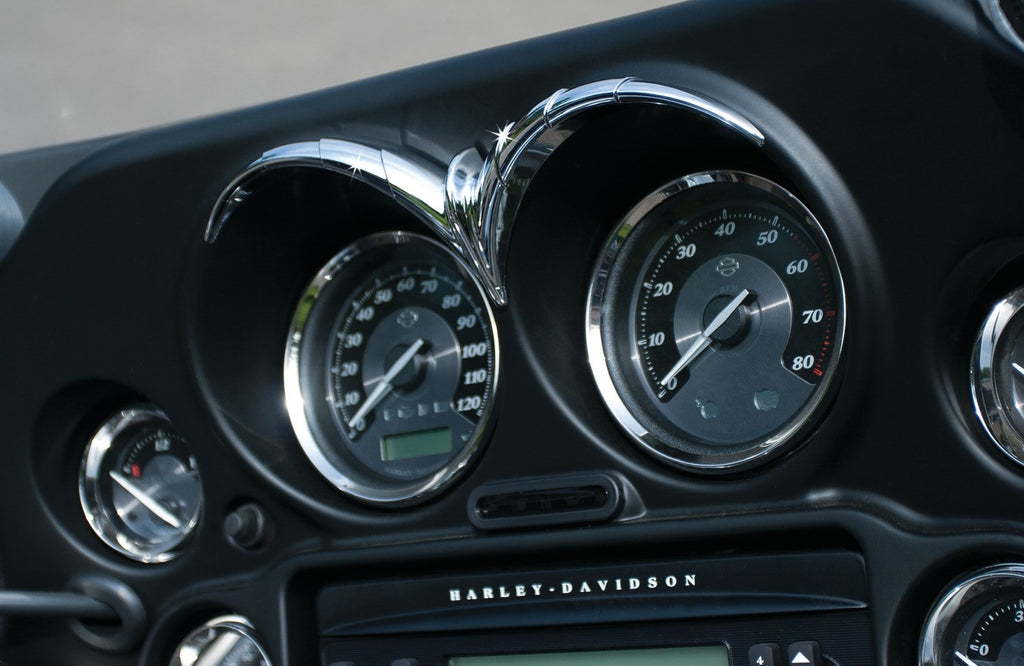 Odometer Trim for Hd® Touring Speedometer Tachometer Gauge Brow