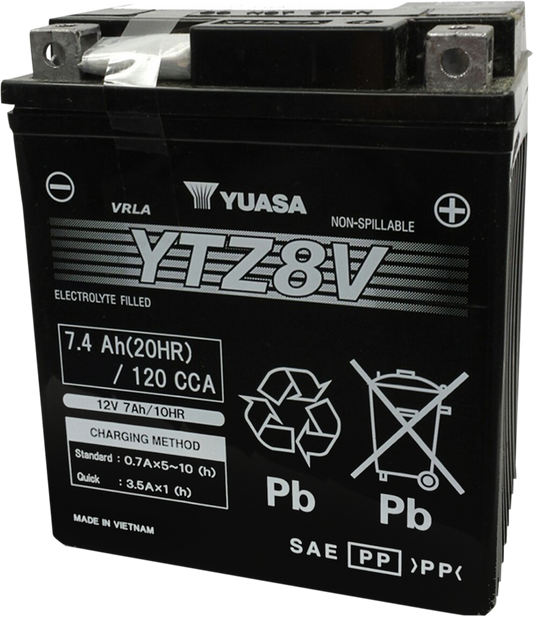 YUASA YTZ FACTORY-ACTIVATED AGM MAINTENANCE-FREE BATTERIES BATTERY YTZ8V