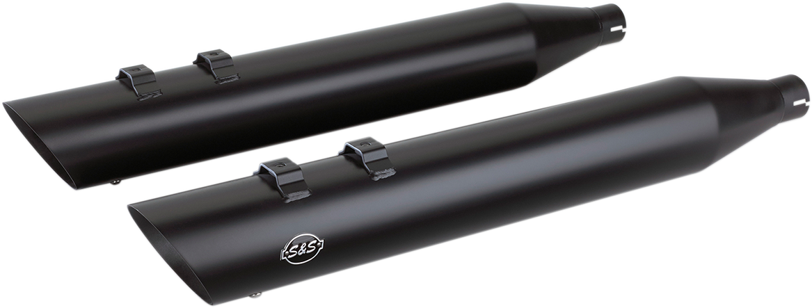 S&S CYCLE 4" SLASH-CUT SLIP-ON MUFFLERS FOR HARLEY-DAVIDSON 2009 Black 4" Touring Slip-On Mufflers