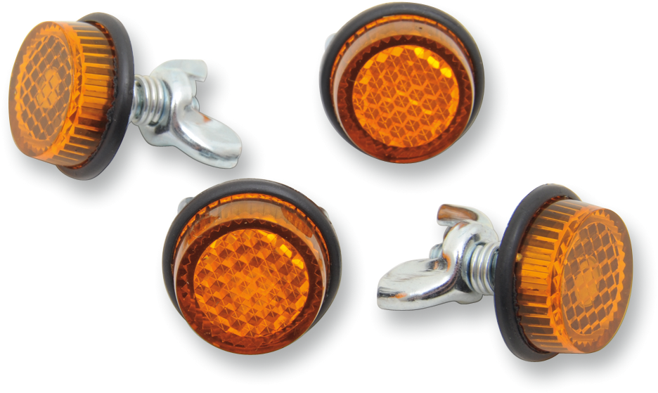 CHRIS PRODUCTS LICENSE PLATE REFLECTORS MINI REFLECTORS 4-AMBER