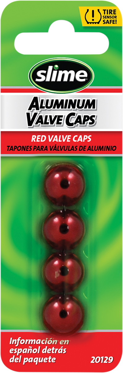 SLIME VALVE STEM CAPS CAPS VALVE STEM RED 4PK