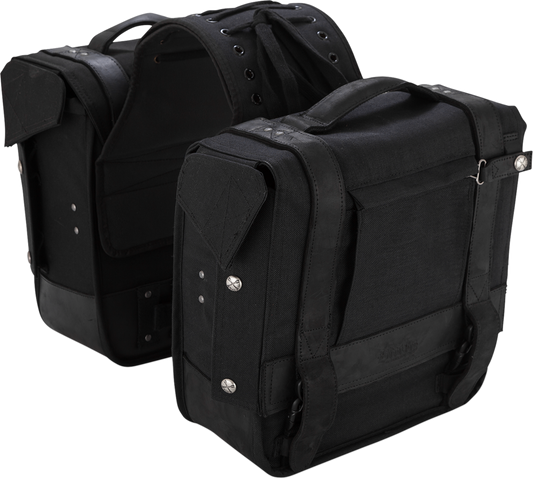 BURLY BRAND THROWOVER SADDLEBAGS SADDLEBAG THROWOVER BLK