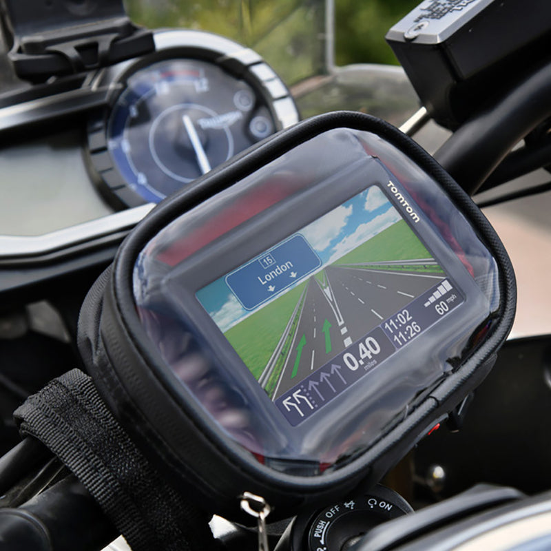 Soporte universal para navegador GPS OXFORD fijación mediante correas al manillar OXFORD OX558