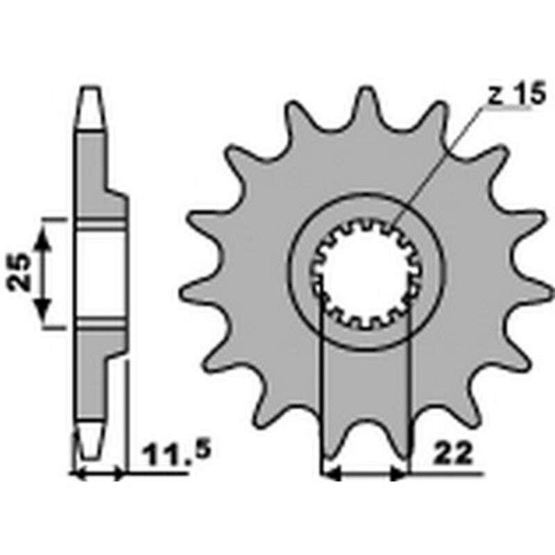 Piñón PBR acero estándar 1252 - Paso 520 PBR 1252.17.18NC