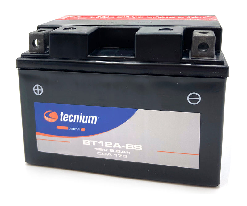 Batería TECNIUM BT12A-BS sin mantenimiento con pack de electrolito TECNIUM 820602