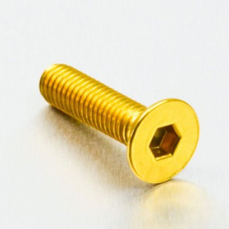 Tornillo de Aluminio Pro-bolt avellanado M6 x (1.00mm) x 25mm oro LCS625G PRO BOLT LCS625G