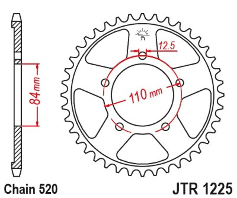 Corona JT 1225, 40 dientes, acero JT SPROCKETS JTR1225.40
