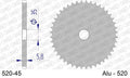 Corona AFAM aluminio ultraligera anodizada 17404 - Paso 520 AFAM 520-45