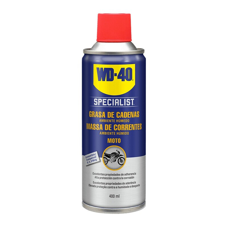Grasa para cadena WD-40 Specialist Moto condiciones húmedas - Spray 400 ml WD 40 34143