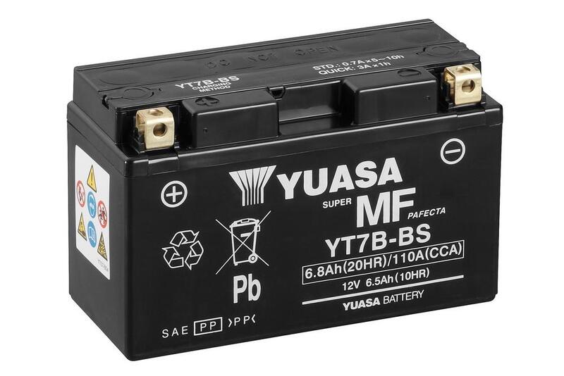 Batería YUASA W/C activada de fábrica sin mantenimiento -  YT7B YUASA YT7B