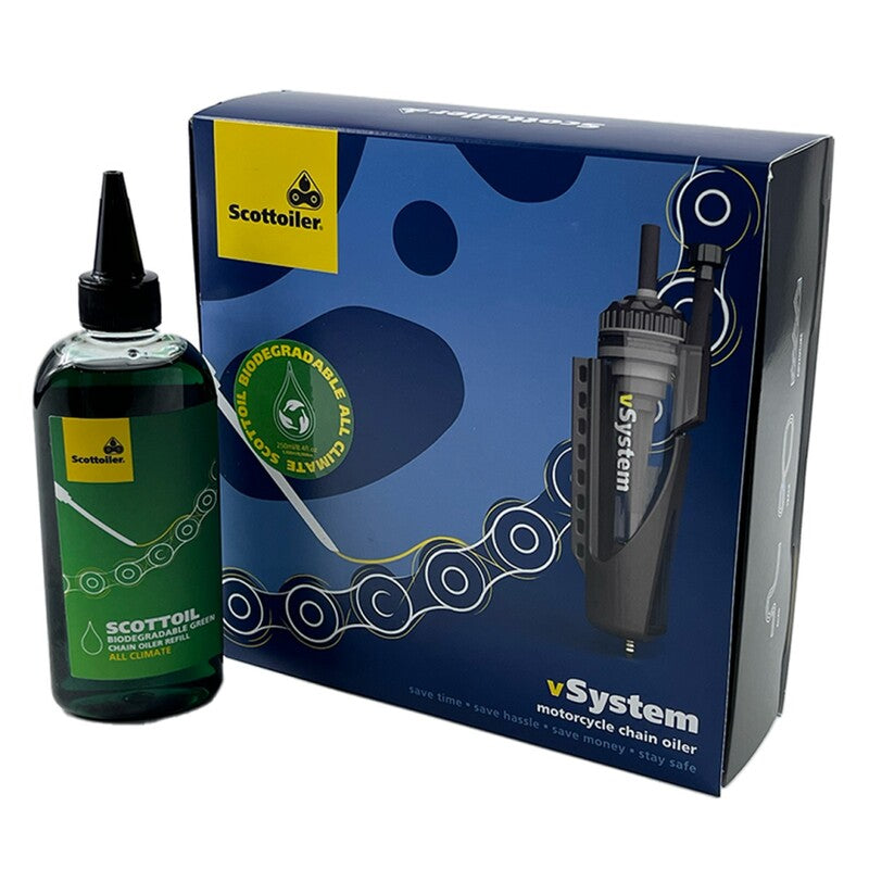 Sistema de lubricación SCOTTOILER vSystem Universal Edition + Lubricante Biodegradable Green SCOTTOILER SO-1205