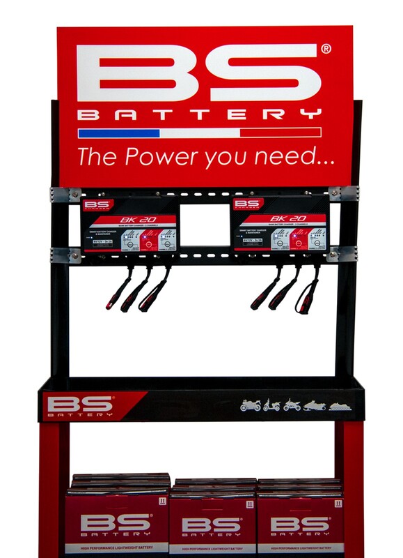 Estación de carga BS BATTERY - Expositor + Soporte (Cargador no incluido) BS BATTERY 