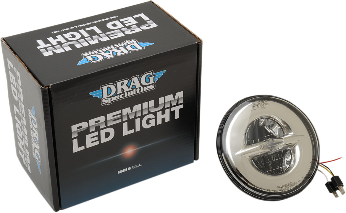 DRAG SPECIALTIES PREMIUM 7" REFLECTOR STYLE LED HEADLAMPS HEADLIGHT 7" LED REFL CHR