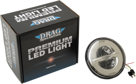 DRAG SPECIALTIES PREMIUM 7" REFLECTOR STYLE LED HEADLAMPS HEADLIGHT 7" LED REFL CHR